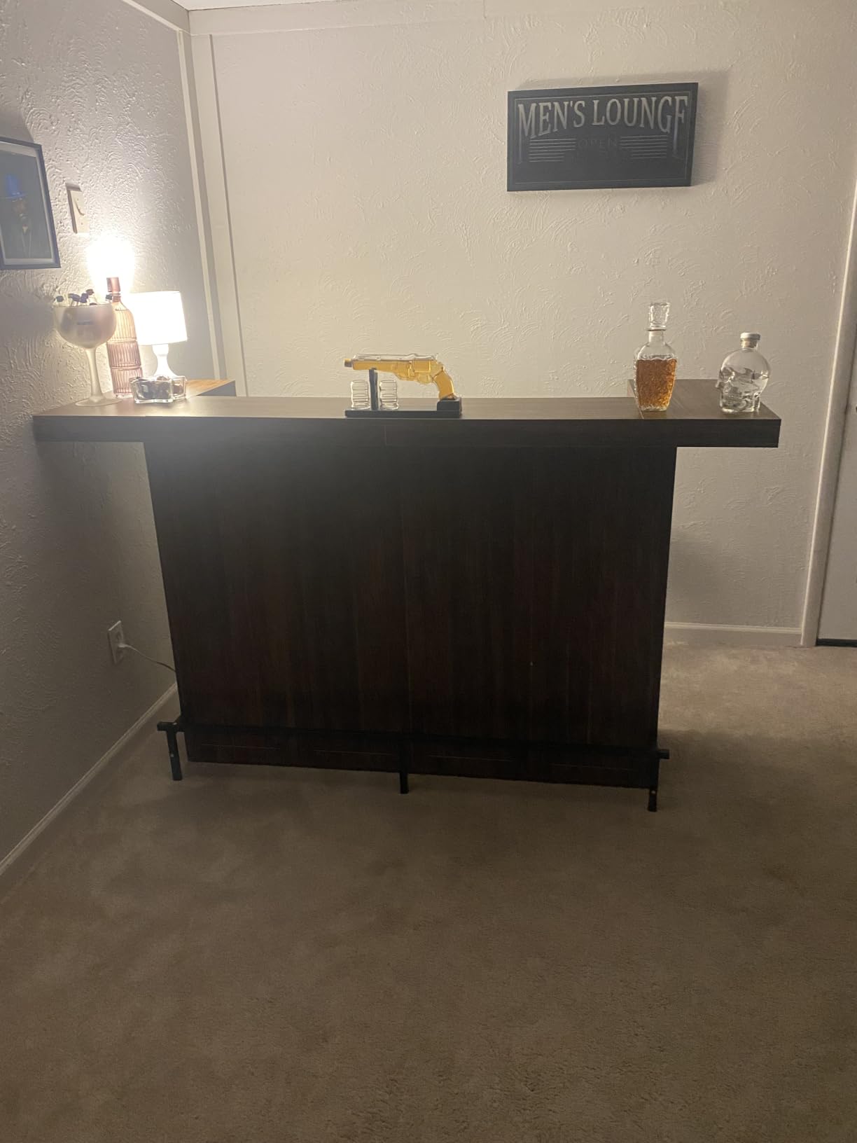 Tribesigns 4-Tier Bar Table, 70.9-Inch Large Home Bar Unit, Brown | with Storage Shelves, Wine Glass Holder and Footrest; for Kitchen, Indoor customer photo 2