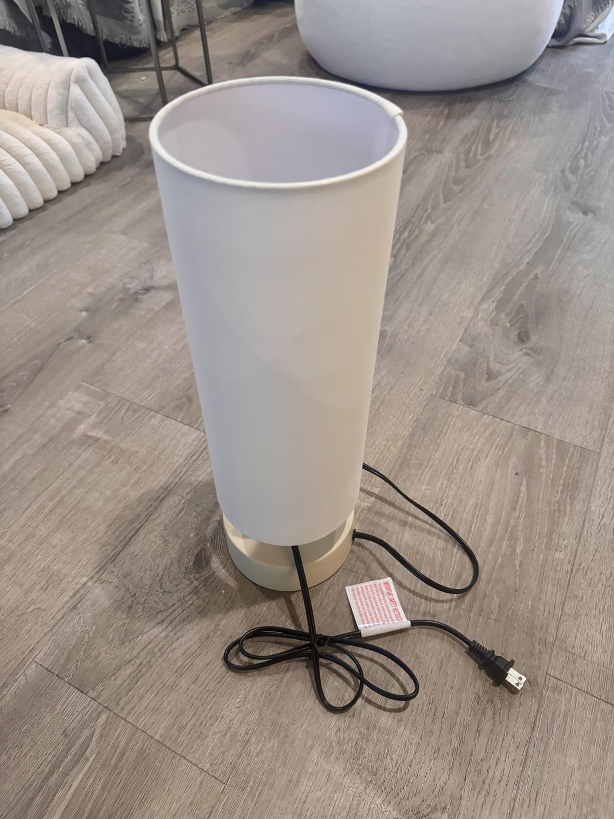 Touch Table Lamp with Marble Grain Metal Base, 3 Way Dimmable Bedside Lamp | Modern Minimalist Desk Lamp with White Shade, Nightstand Night Light for Bedroom Living Room Home Office, LED Bulb Included customer photo 2