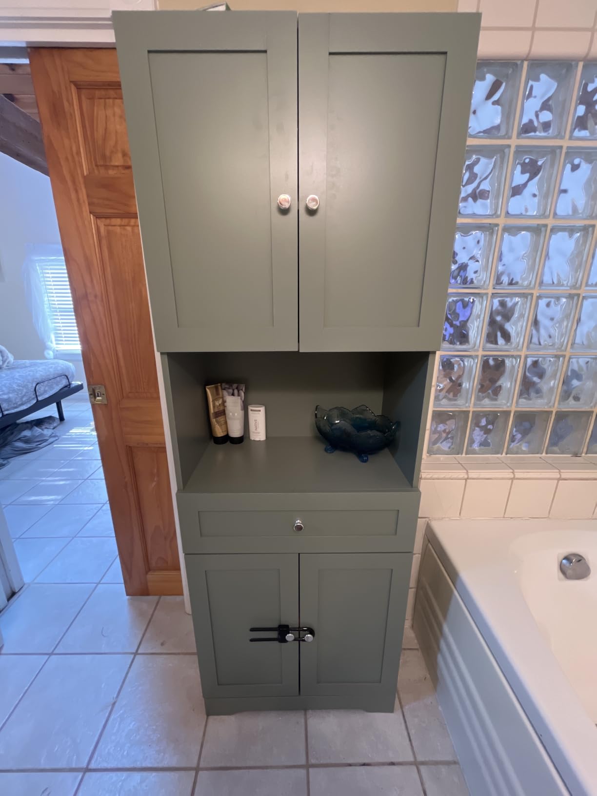 Tall Bathroom Storage Cabinets with Drawer, Modern Linen Cabinet with Doors & Shelves, 67