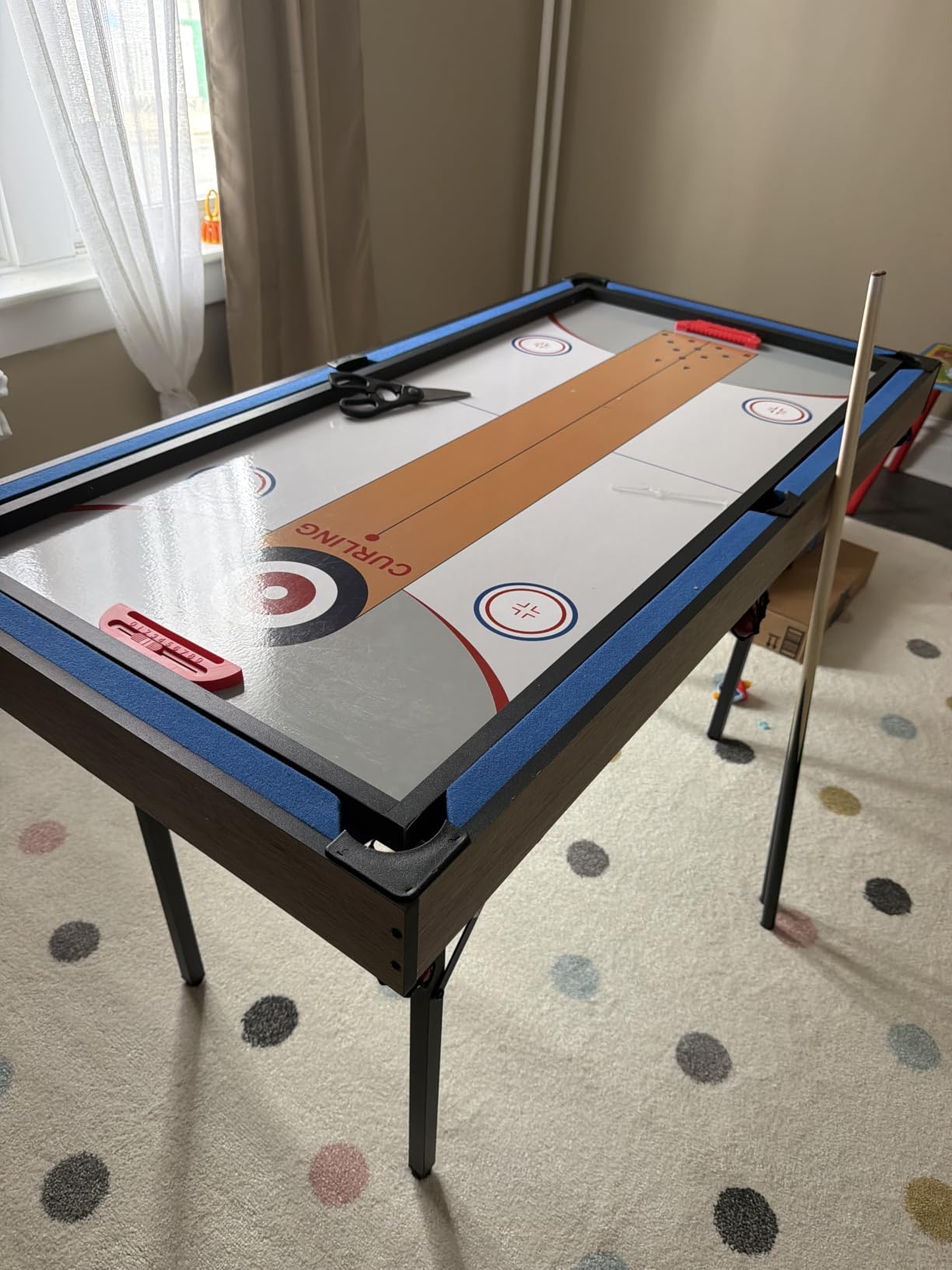 5in1 Multi-fuction Games Table,Folding Multi Game Combination Table Set with Ping Pong, Pool Billiards, Air Hockey, Bowling, and Shuffleboard for Indoor, Outdoor customer photo 1