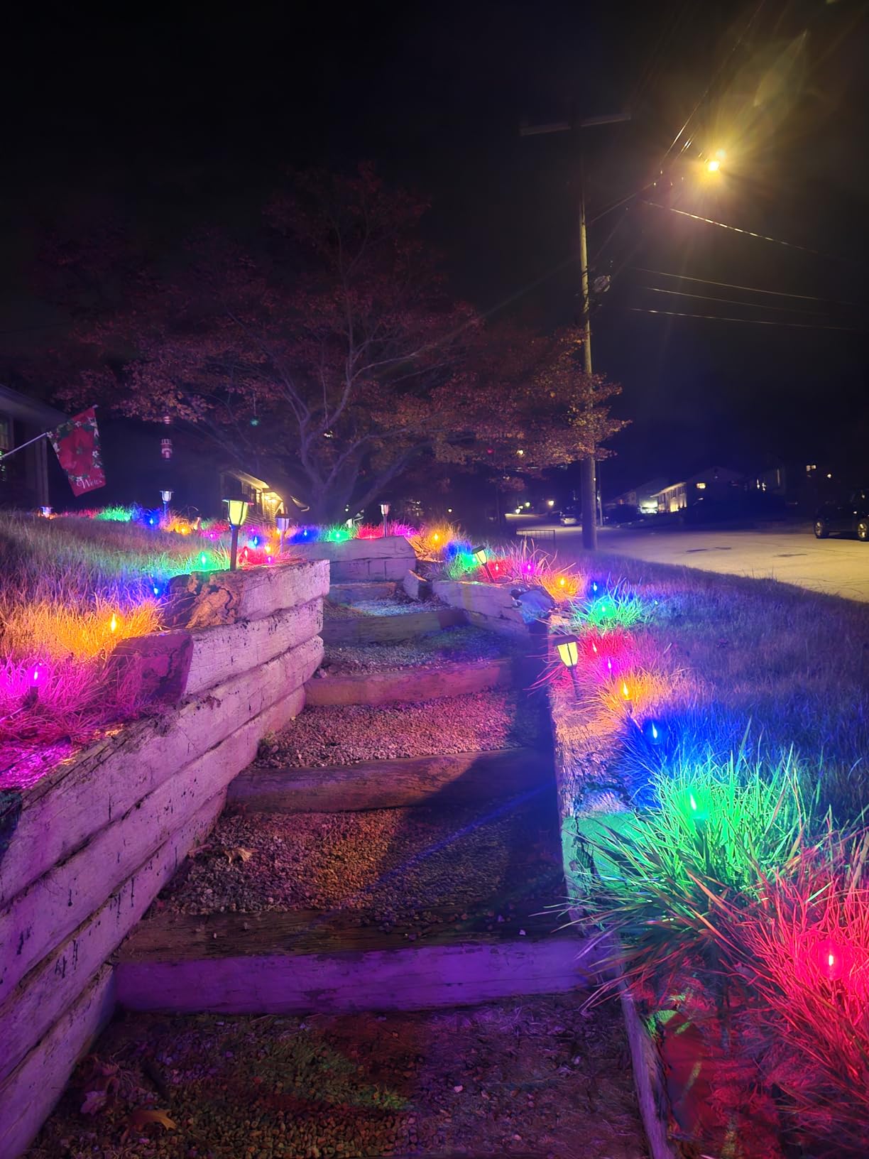 USOKYO 30Ft C9 Led 20 Bulbs Christmas Pathway Lights Outdoor, Warm White Led Bulbs Waterproof Connectable Christmas Walkway Lights with Stakes for Yard Lawn Sidewalk Driveway, Christmas Decorations customer photo 1