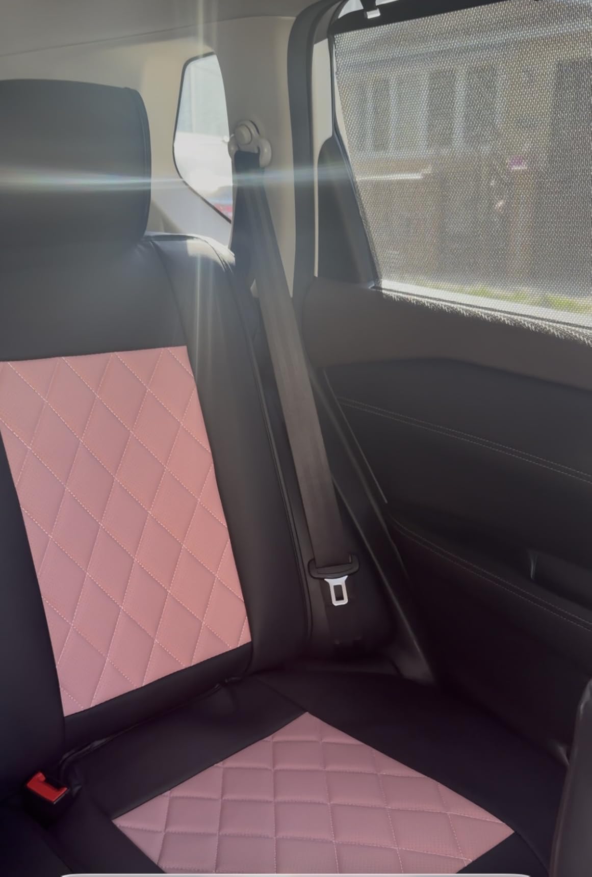 Coverado Leather Seat Covers, Car Seat Covers Full Set, Waterproof Faux Leather Pink & Black Seat Covers, Car Seat Protectors 5 Seats, Automotive Seat Covers Universal Fit for Most Cars SUV Trucks customer photo 1
