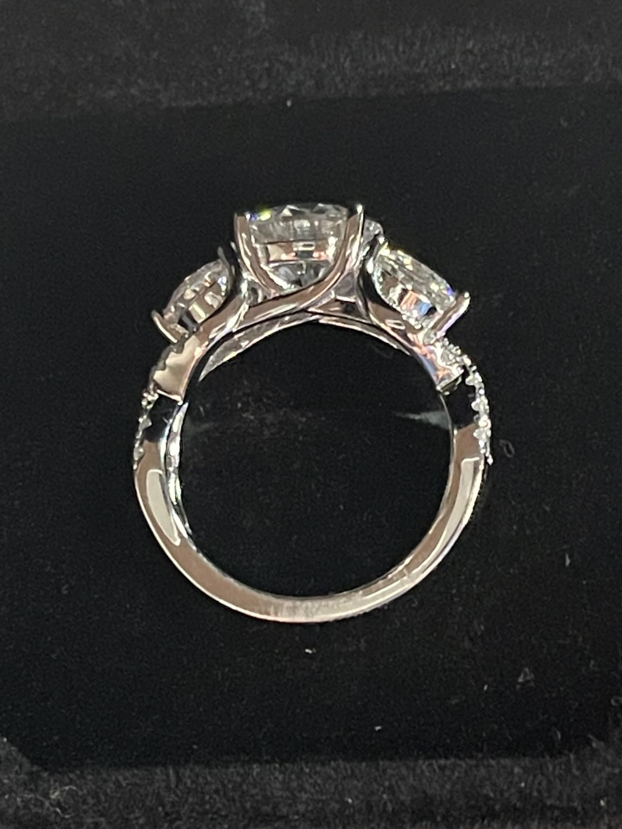 4.6CT 3 Stone Moissanite Engagement Rings for Women customer photo 2