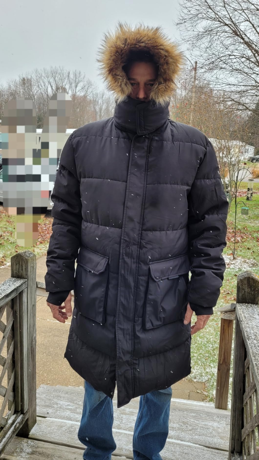 UIQUR Mens Extra Long Winter Jacket Puffer Winter Coats Thicken Warm Insulated Water Resistant Parka customer photo 1