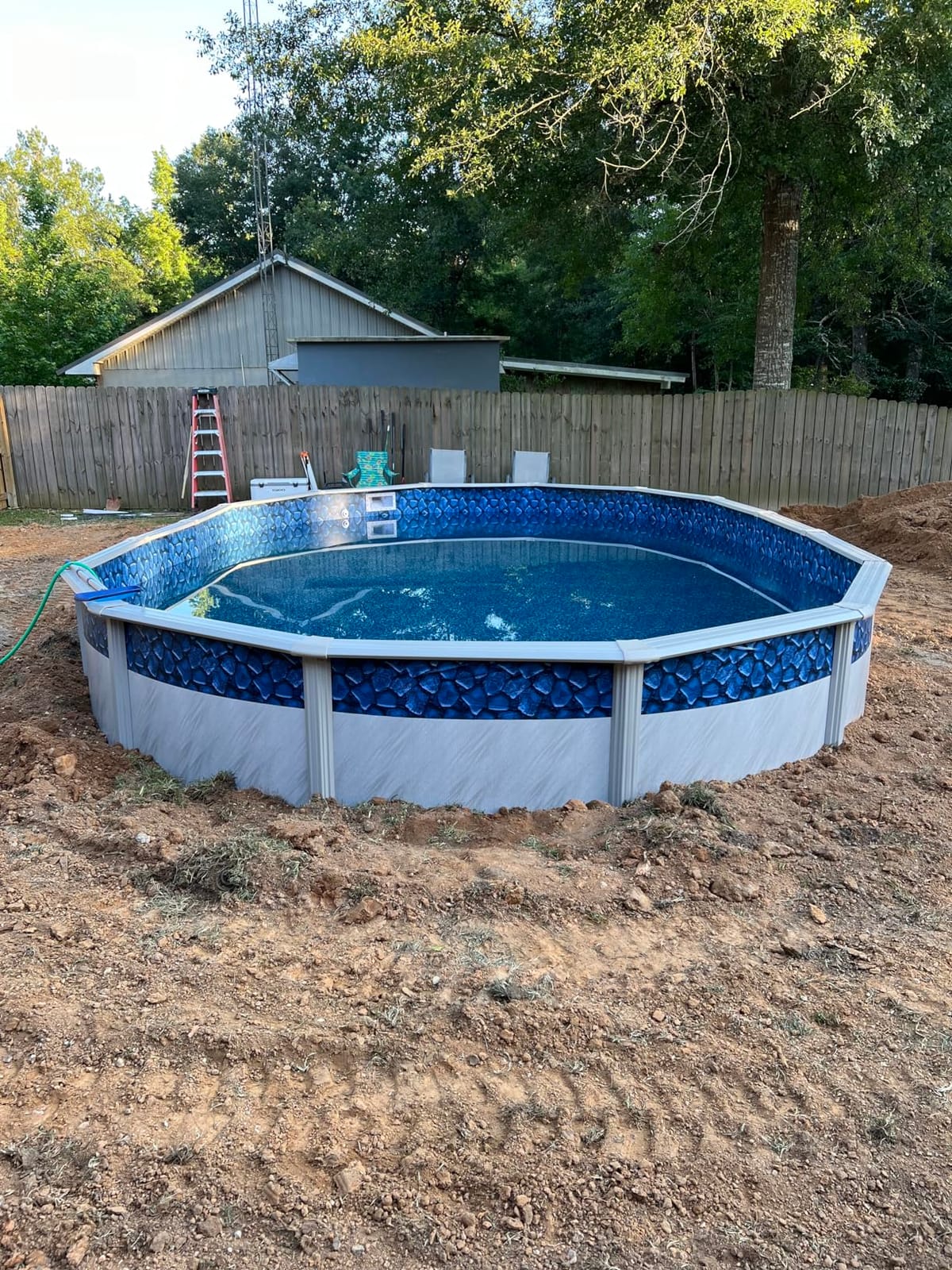 Lake Effect Pools 'Meadows Reprieve' 12 ft x 18 ft Oval Above Ground | Swimming Pool Bundle | 52 Inch Steel Sided Walls | Kit Includes: 25 Gauge Liner, A-Frame Ladder, Sand Filter/Pump, & Skimmer customer photo 1