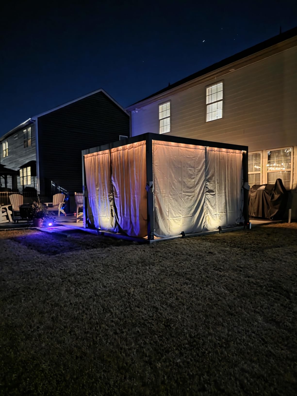 Modern Shade Pergola 10'x10' with USB Power Strip & Net and Curtain, Black | Louvered Pergola with Adjustable Waterproof Roof & Integrated Drainage, Reinforced Frame for Patio, Backyard, Easy Assembly customer photo 2