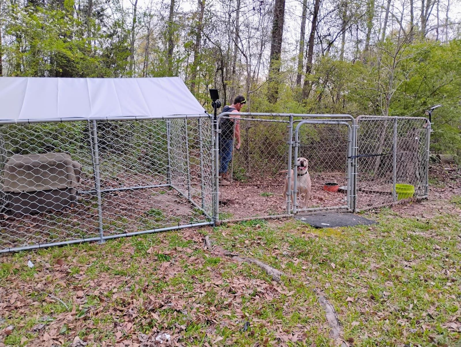 10x20 ft Outdoor Dog Kennel, Heavy Duty Dog Pens for Large Dogs | Heavy Duty & Rust Resistant & Waterproof Roof & Galvanized & Welded Wire & Durable & Dual Lock & w/ manual customer photo 2