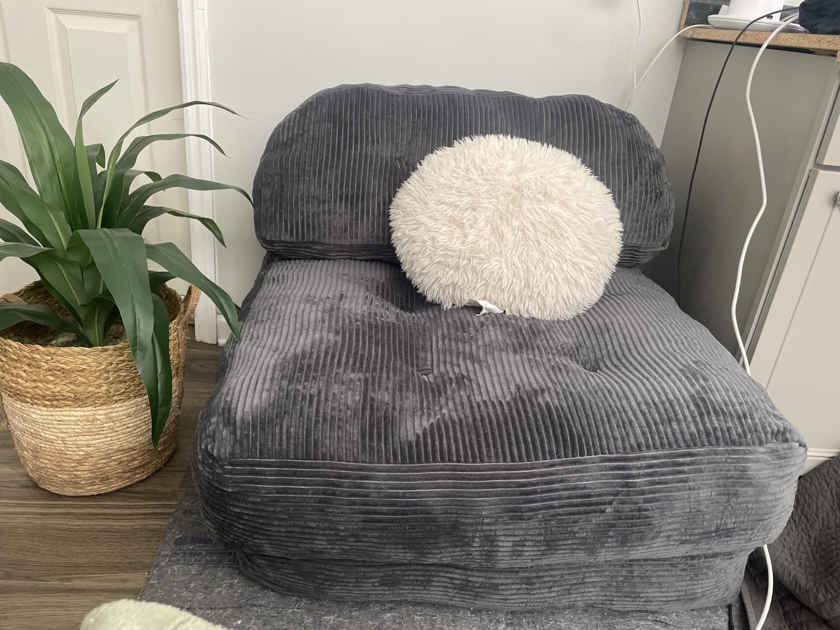 Folding Sofa Bed, Convertible Sleeper Chair with Back Support and Pillow | Boneless Foldable Couch for Living Room/Guest Use/Home Office, Foldable Chair Bed for Adults, Dark Gray customer photo 2
