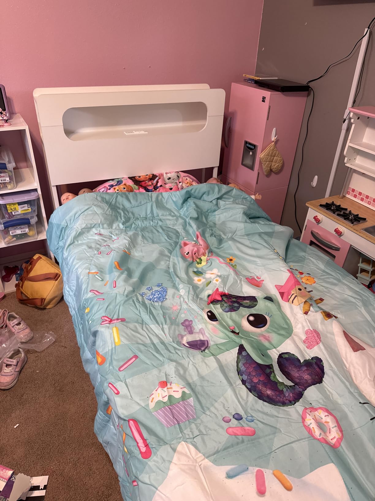 ADORNEVE Twin Bed Frame with 6 Storage Drawers & LED Headboard, Black | Kids Boy Bed with Power Outlets & RGB Lights, 2 Footboard Cubbies- Space Saving No Box Spring Needed, Metal Slats, Bedroom customer photo 1