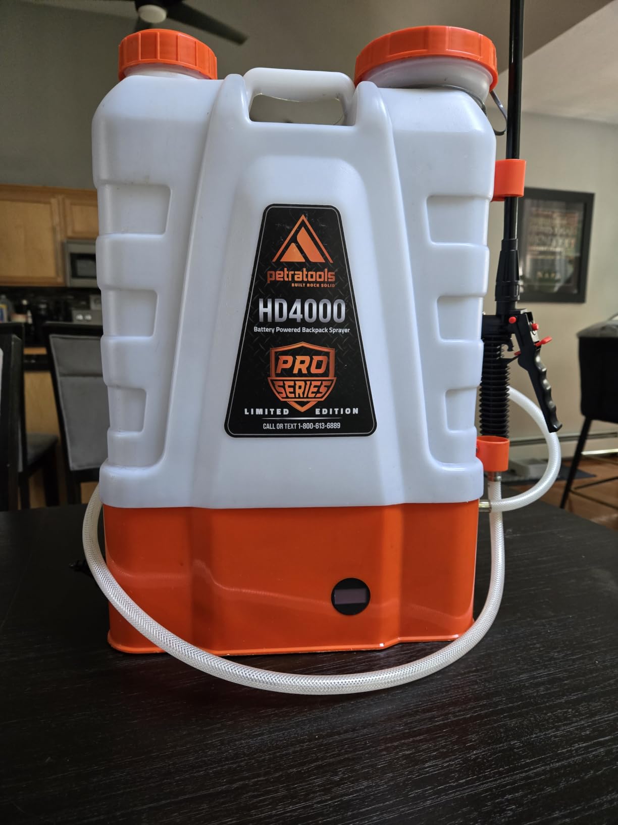 PetraTools HD4000 Battery Powered Backpack Sprayer w/Cart, 8 Hr Runtime | Electric Sprayer w/ Cart, Digital Battery Meter, 9 Nozzles & Padded Straps - For Weed Control, Pest Treatment & Fertilizing customer photo 2
