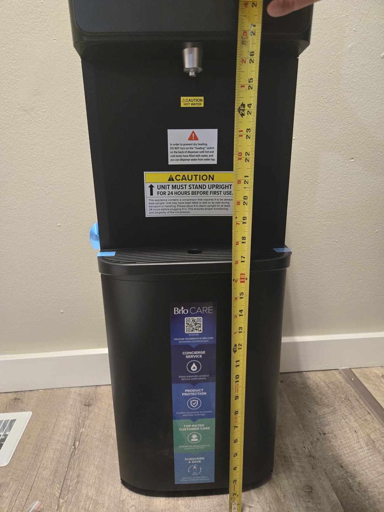 Brio 130 Series Top-Load Water Cooler Dispenser for 3- and 5-Gallon Bottles, Hot & Cold, Spill-Free Loading, Child Safety Lock, Energy Star 3.0, Black & Stainless customer photo 2