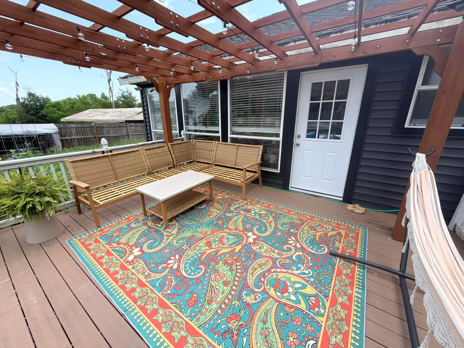 Yardenaler 12x12 FT Wooden Pergola, Cedar Wood Gazebo with Flat Roof, Outdoor Garden Shelter with Stakes Included, Patio, Deck, Backyard, Lawn customer photo 1