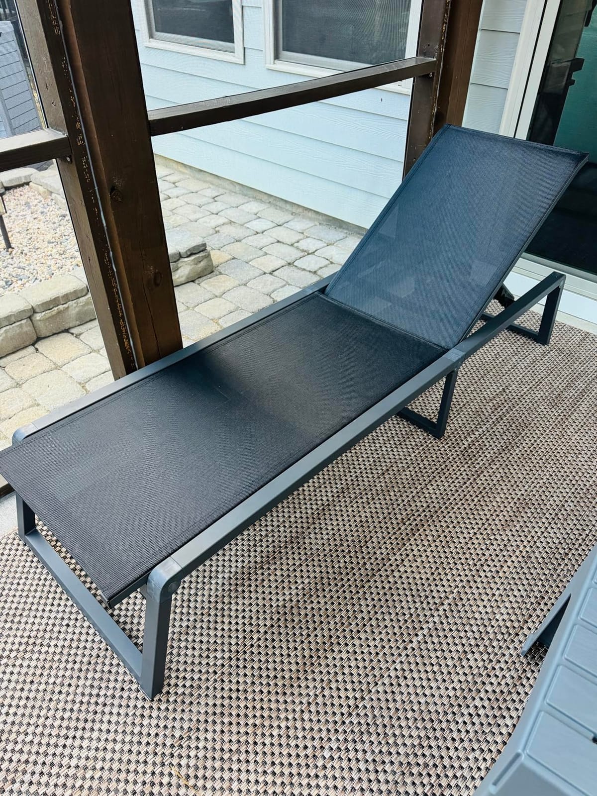 Aluminum Chaise Lounge Chair Outdoor, Foldable & No Assembly Patio Pool Lounge Chairs 5-Position Recliner for Outside, Fully Grounded Legs Sun Lounger for Poolside, Khaki customer photo 1