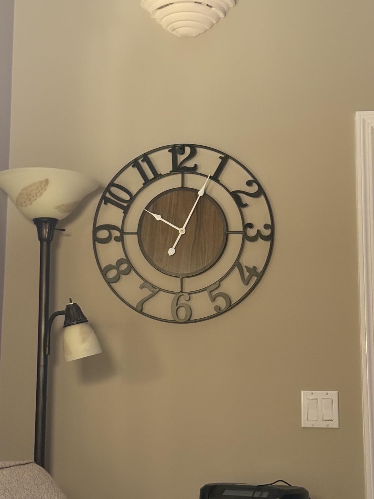 Large Metal Wall Clock, 20 Inch Retro Decorative Silent, Non Ticking, Battery Operated Modern Big Wood Wall Clock for Living Room, Farmhouse, Bedroom, Fireplace, Kitchen, Office, Home Decor customer photo 2