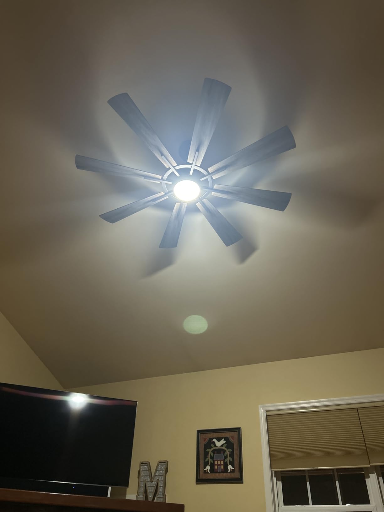 100 Inch Large Ceiling Fans with Lights and Remote, Indoor Outdoor Big Fans | Dimmable LED & 3CCT, Quiet Reversible DC Motor, Lighting & Ceiling Fans for Patio Shop Garage Living Room Commercial Spaces customer photo 2
