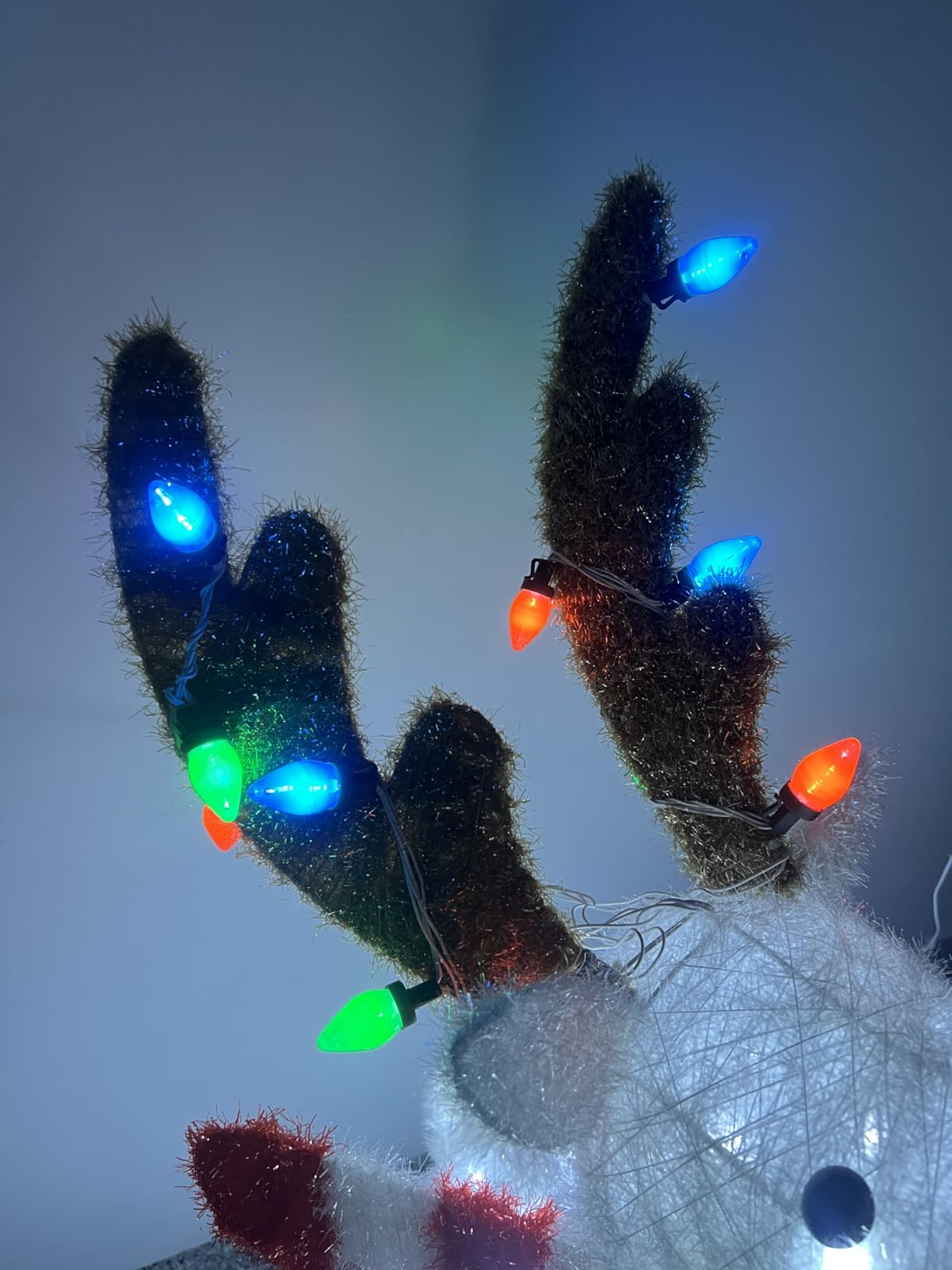 Tangkula Christmas Lighted Skiing Reindeer, Pre-Lit Animated Skiing Deer Decorations with LED Lights & Scarf, Outdoor Yard Holiday Decor with Colorful Antler Lights customer photo 2