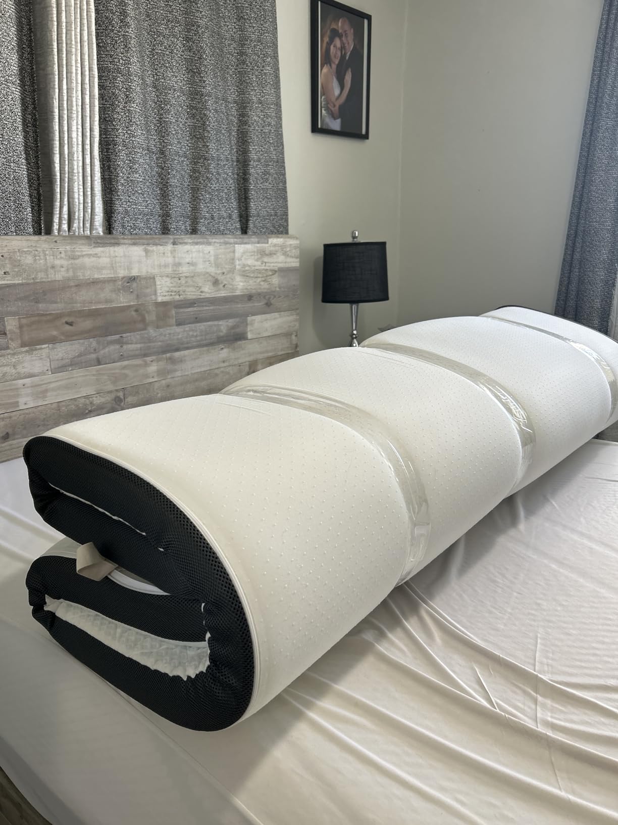Glendan Extra Firm Mattress Topper Queen Size 3 Inch, High Density Bed Topper, Extra Support for Pain Relief, Breathable Washable Cover with Anti-Slip Straps, CertiPUR-US Oeko-Tex Certified customer photo 2