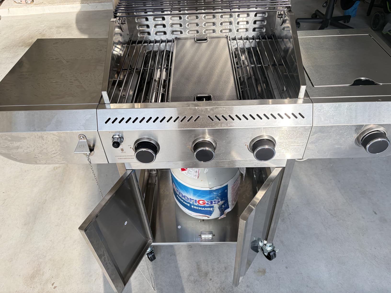 34,000 BTU 3-Burner Propane Gas Grill with Side Burner | All Stainless Steel BBQ Grill, Cast Iron Grates & Portable Cart with Wheels, Outdoor Barbecue for Backyard, Patio, Camping (G31 PRO) customer photo 1