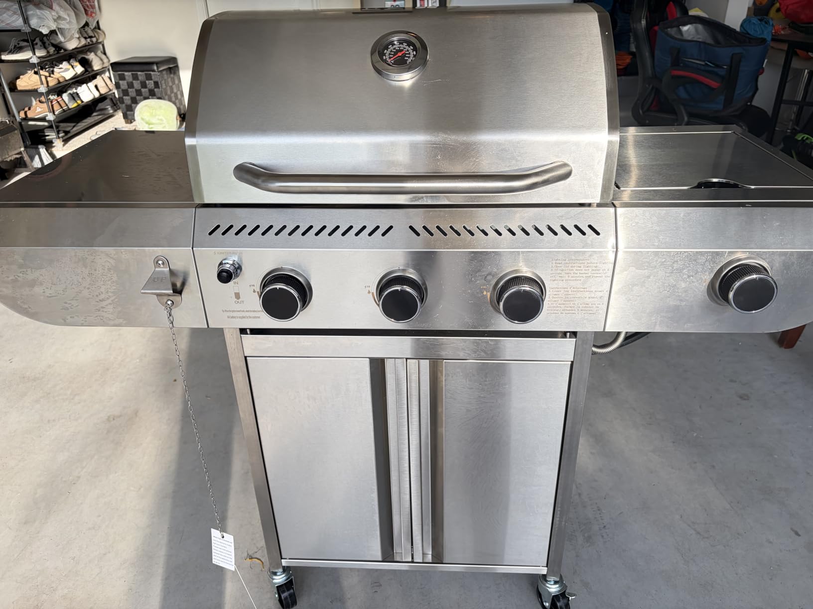 34,000 BTU 3-Burner Propane Gas Grill with Side Burner | All Stainless Steel BBQ Grill, Cast Iron Grates & Portable Cart with Wheels, Outdoor Barbecue for Backyard, Patio, Camping (G31 PRO) customer photo 2