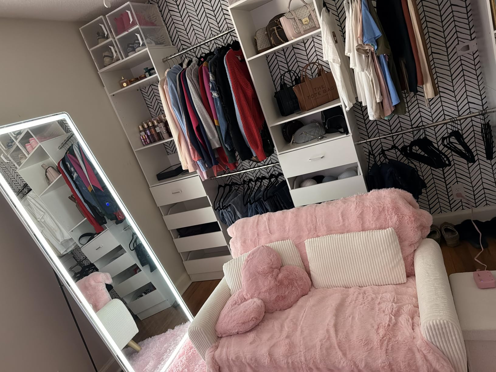 Aheaplus Closet System with 12 Drawers, 8.5-11.5Ft Wood Closet Organizer | White Closet Storage with 4 Hanging Rods & 3 Towers, 4Ft & 6Ft L-Shaped Walk-in Closets Wardrobe Organizer, Set of 3 customer photo 2