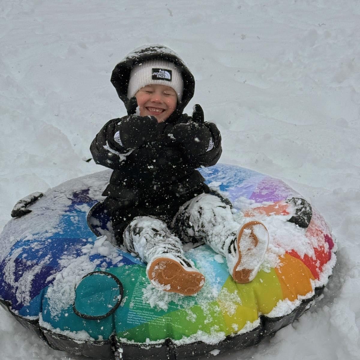 Snow Tube Sled, Snow Tubes for Sledding Heavy Duty with Premium Canvas Cover, 48