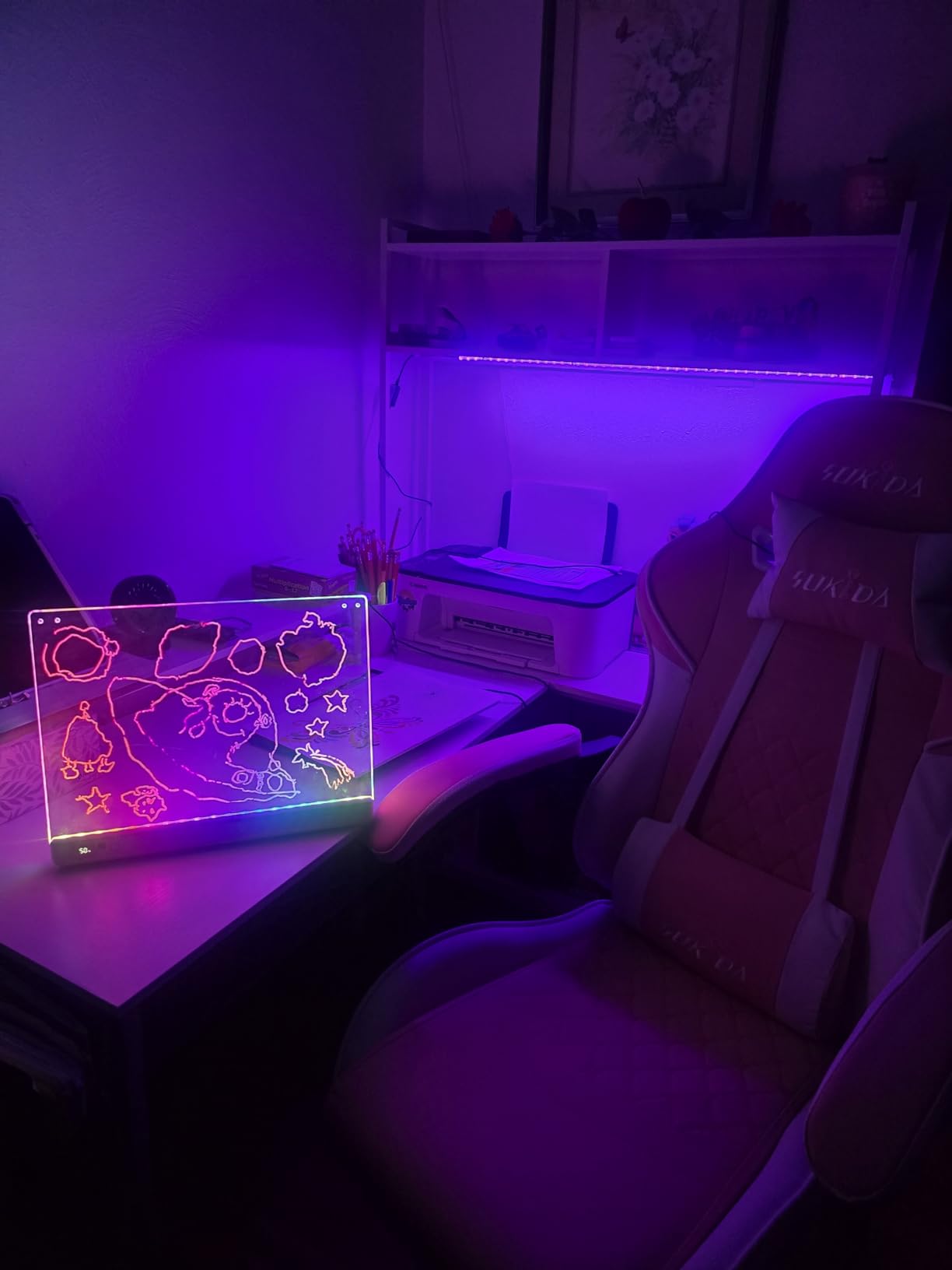 Cosmody Rechargeable LED Drawing Board, Gift for Boys Girls Ages 3+ (White) - Large 16