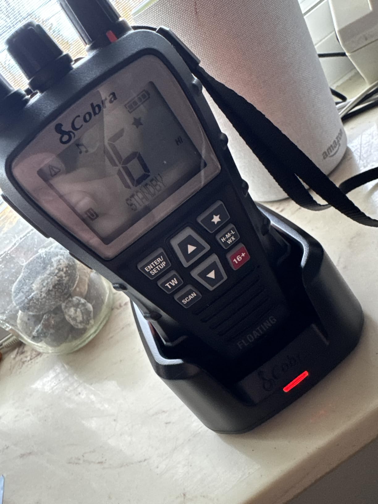 Cobra BlueBound 350 VHF Handheld Marine Radio, Black - 6-Watt, Floats, IPX7 Waterproof, USB-C, NOAA Weather Alerts customer photo 2
