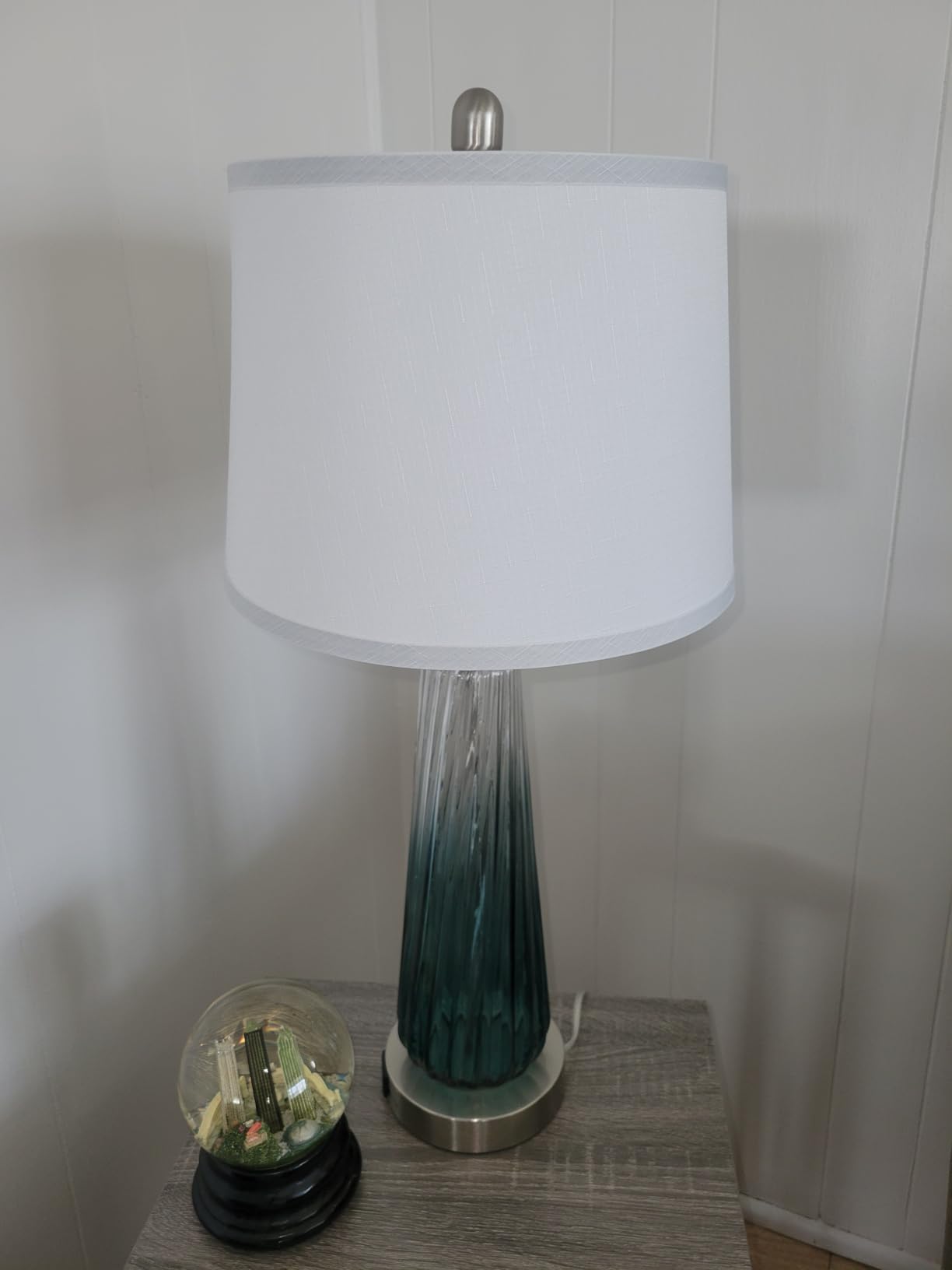 QiMH Glass Table Lamps for Living Room, Modern Bedside Lamps for Bedrooms, 27.5
