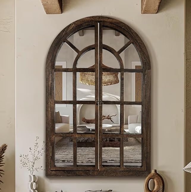 Farmhouse Window Mirror for Wall, 38