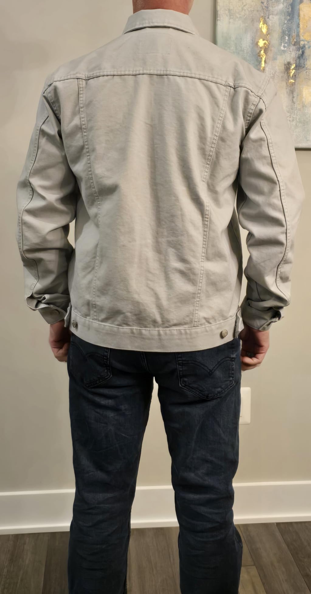 Amazon Essentials Men's Cotton Canvas Zip-Front Trucker Jacket customer photo 1