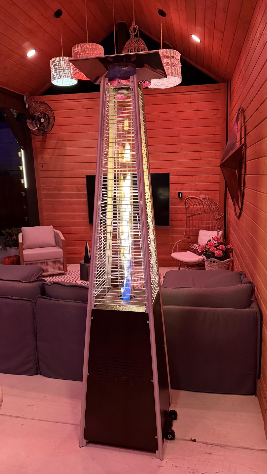 Pamapic Patio heater, 50,000 BTU Propane Outdoor Heater with Round Table, Premium 304 Stainless Steel Burner, Triple Protection System, 2 in 1 Patio Heater for Outdoor Use, Residential & Commercial Use customer photo 1