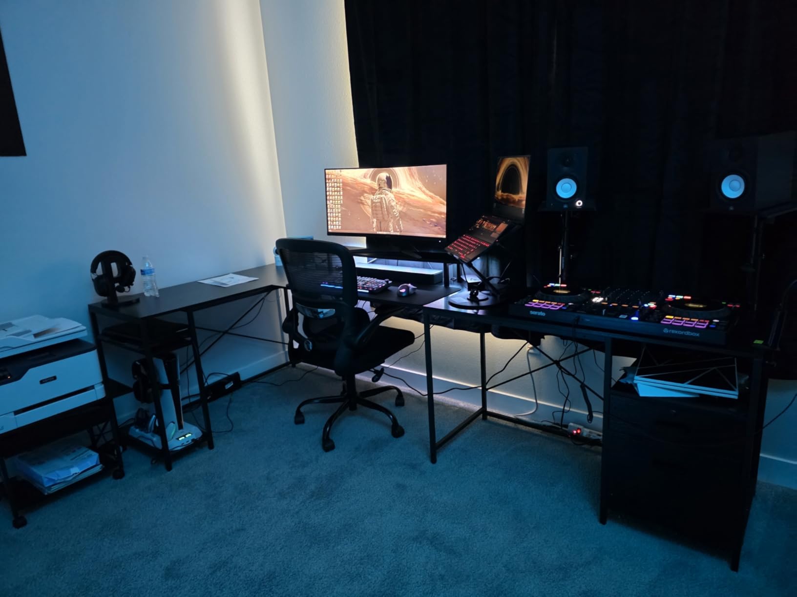YITAHOME U Shaped Desk with Power Outlets & LED Lights | 79