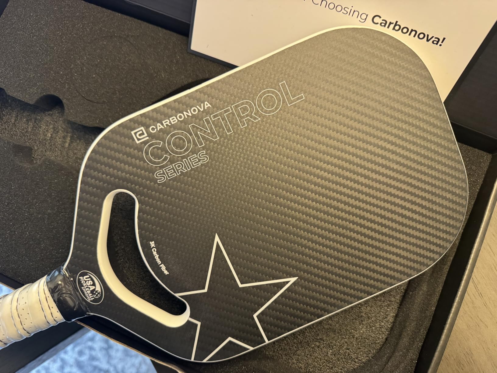 Control Series Pickleball Paddle, Raw Carbon Fiber, 16mm, USA customer photo 2