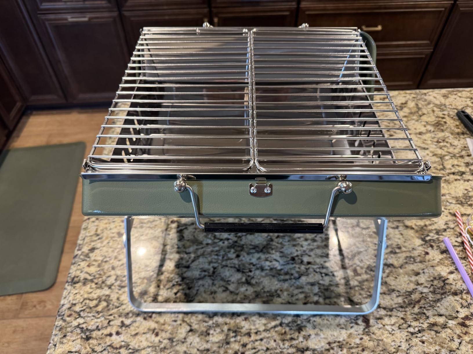 Ranger Plus Portable Charcoal Grill, Large Folding Camping BBQ | Large full-coverage grilling grate; 304 stainless steel; 3-second setup for camping, tailgating and backyard use; serves 4-5 customer photo 2