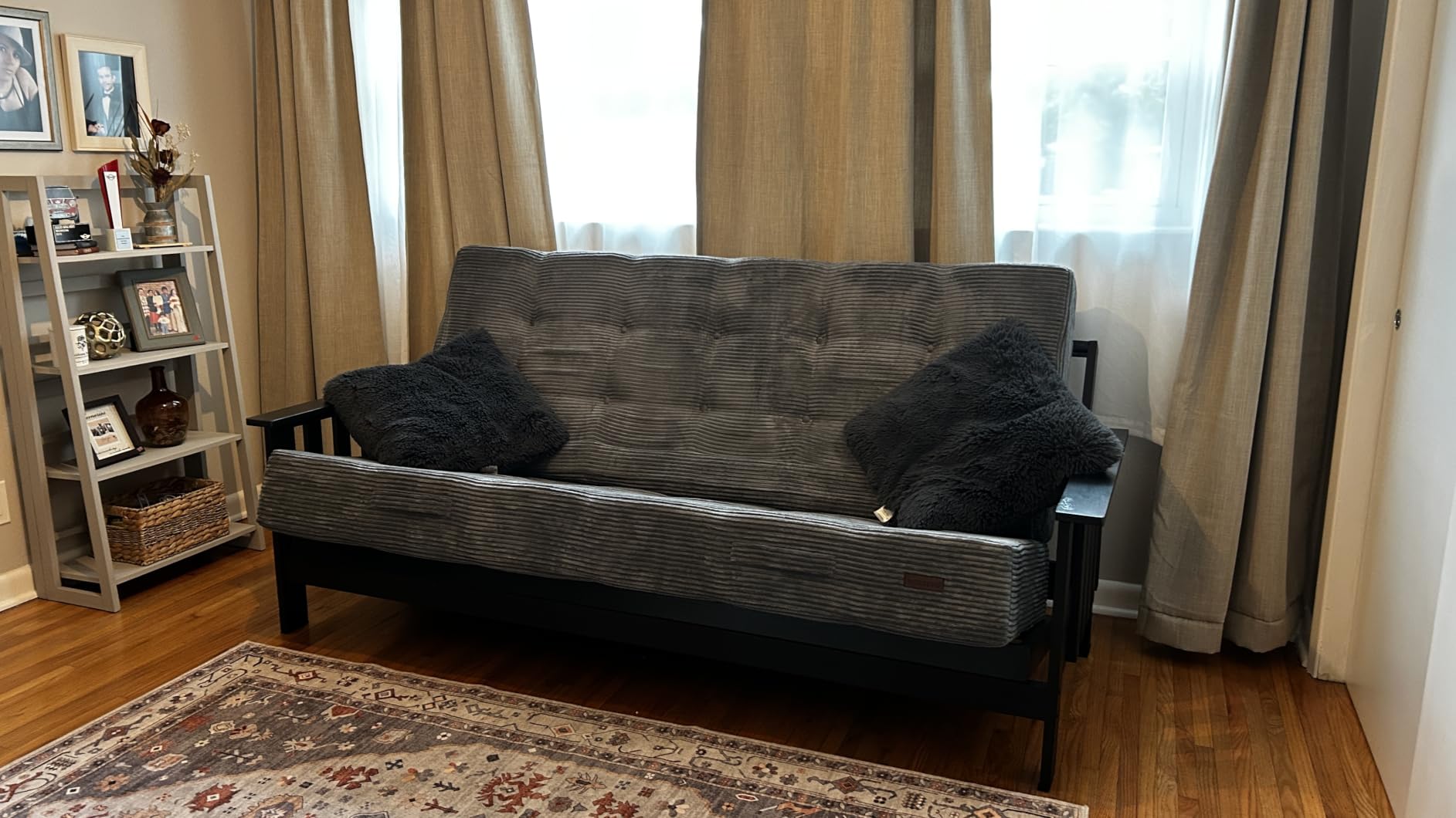 MAXYOYO Foldable Mattress, 8-Inch Tufted Futon Mattress with Handles | Tufted Floor Sofa Bed and Versatile Mattress, Carry Handles for Living Rooms or Guest Rooms, Frame Not Included, Dark Grey customer photo 2