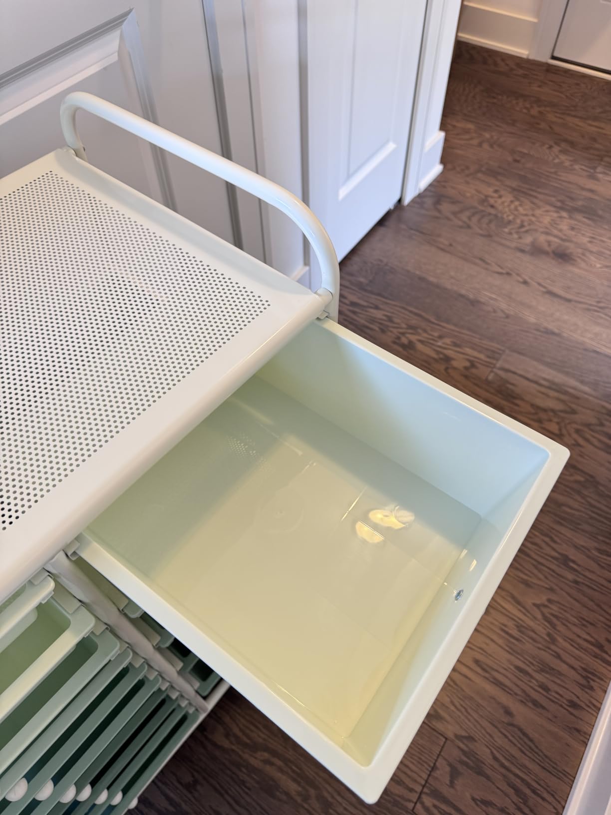 COSTWAY 15 Drawer Rolling Storage Cart, Mobile Storage Organizer, Removable Drawers & Metal Frame, Multipurpose Utility Tools Paper Organizer on Wheels for Home, Office (Green Gradient) customer photo 1