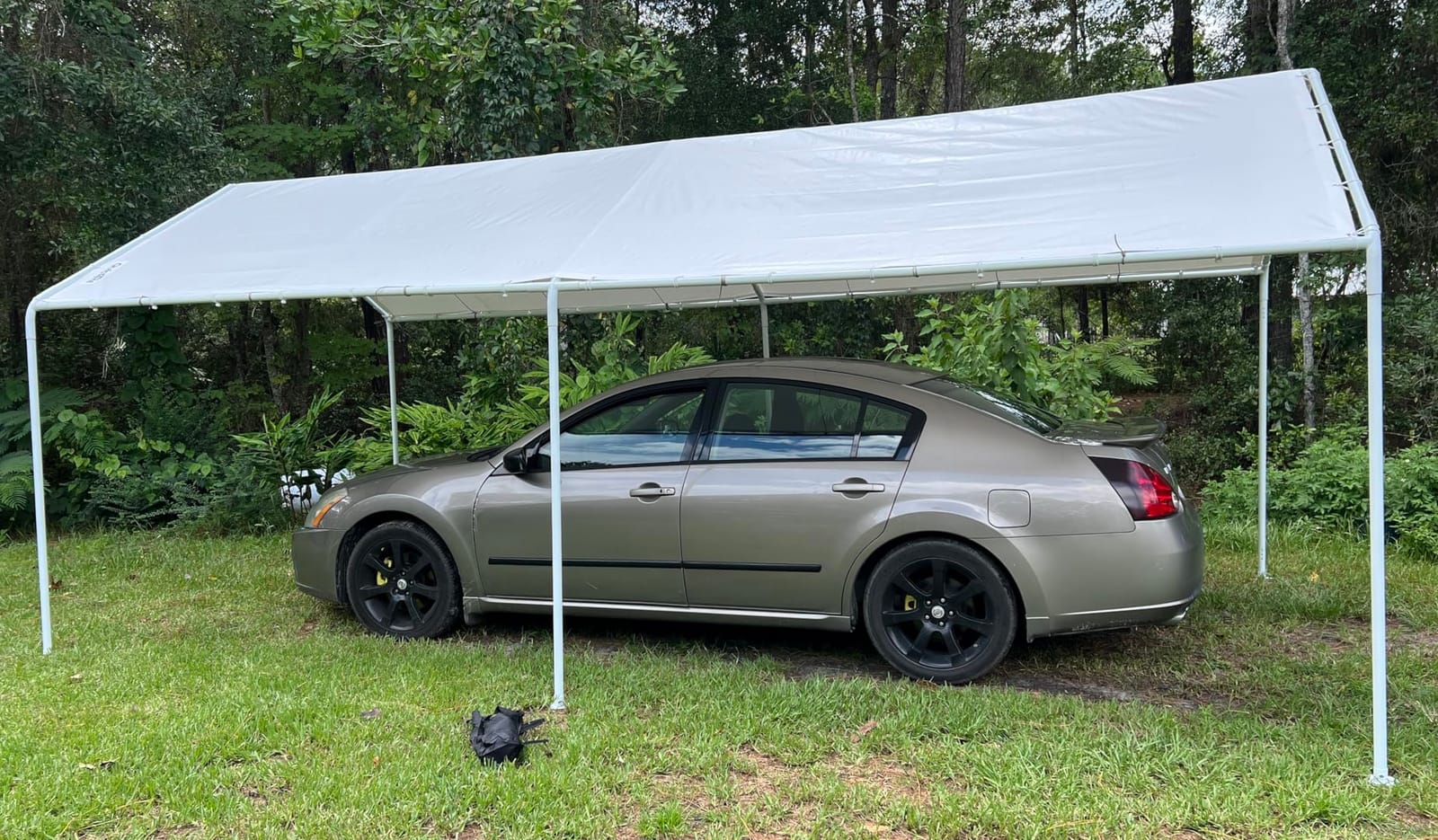Quictent 20x20 FT Heavy-Duty 2-Car Metal Carport with Side Panels, Fully Enclosed Outdoor Garage Canopy, Easy-Assembly Pre-drilled Holes Steel Shelter for Cars, Boats & Farm Equipment customer photo 1