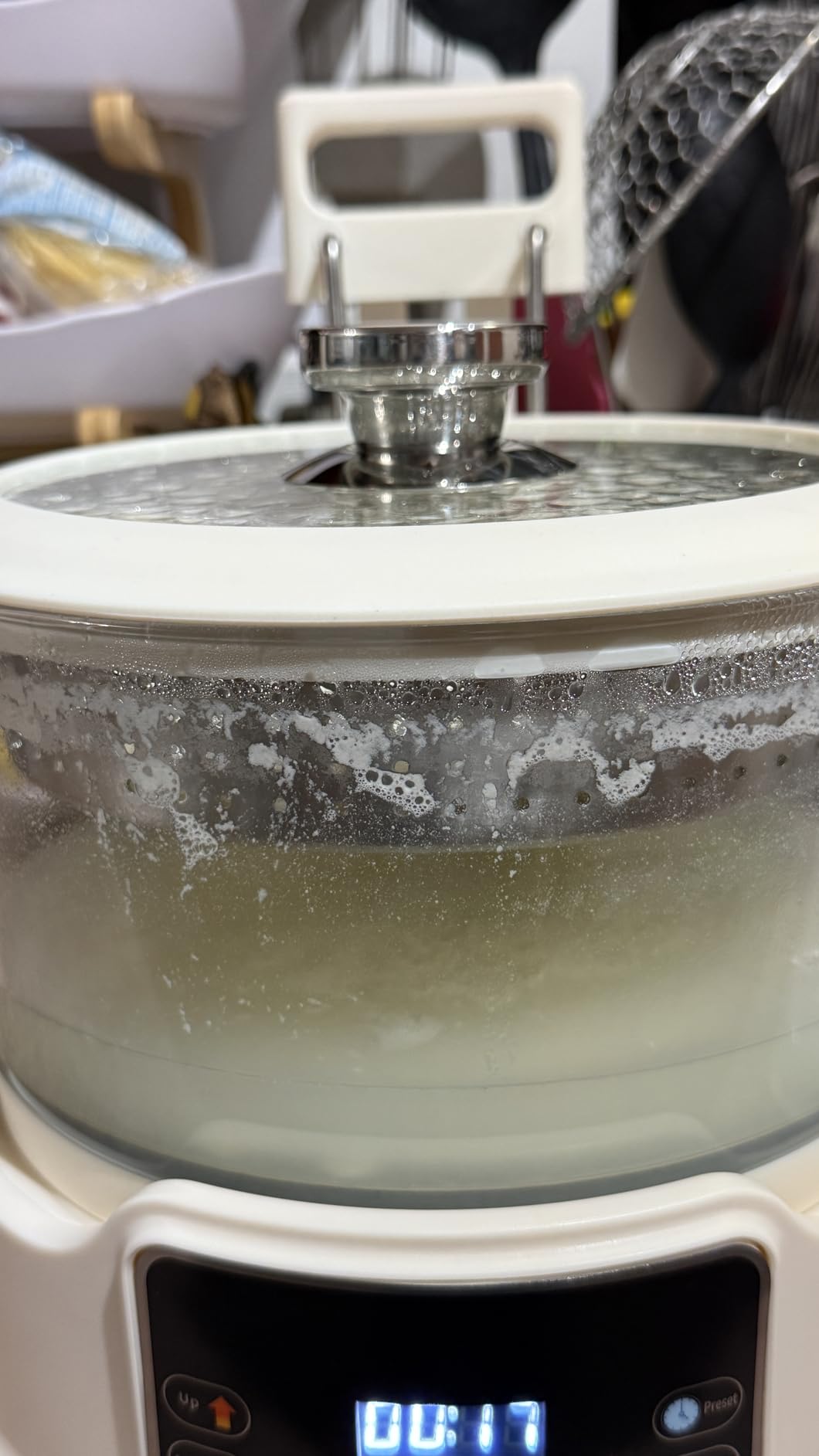 Low Sugar Rice Cooker - Multifunctional Low Carb Rice Cooker with Auto-Lift Basket, Preset & Timer, Smart Glass Rice Cooker with Steaming, Boiling and Hotpot in One (White) customer photo 2