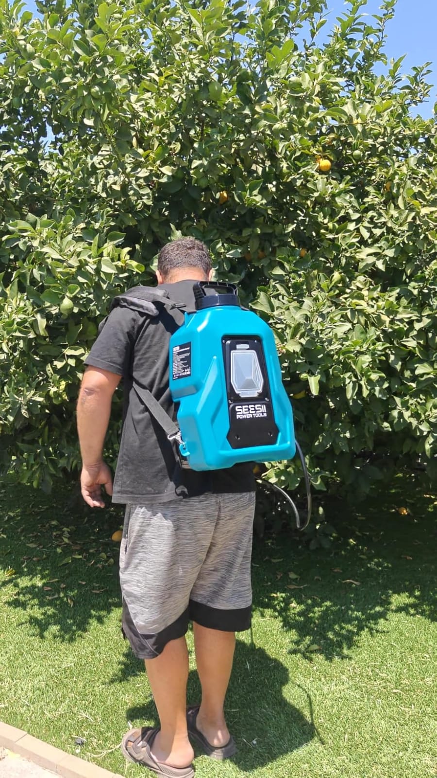 SEESII Backpack Sprayer Battery Powered, Leak-Proof 5-Gallon, Dual Battery Electric Sprayer with Telescopic Brass Wand & 7 Nozzles, 100 PSI Adjustable Pressure for Weed Lawn Garden Pest Control customer photo 2