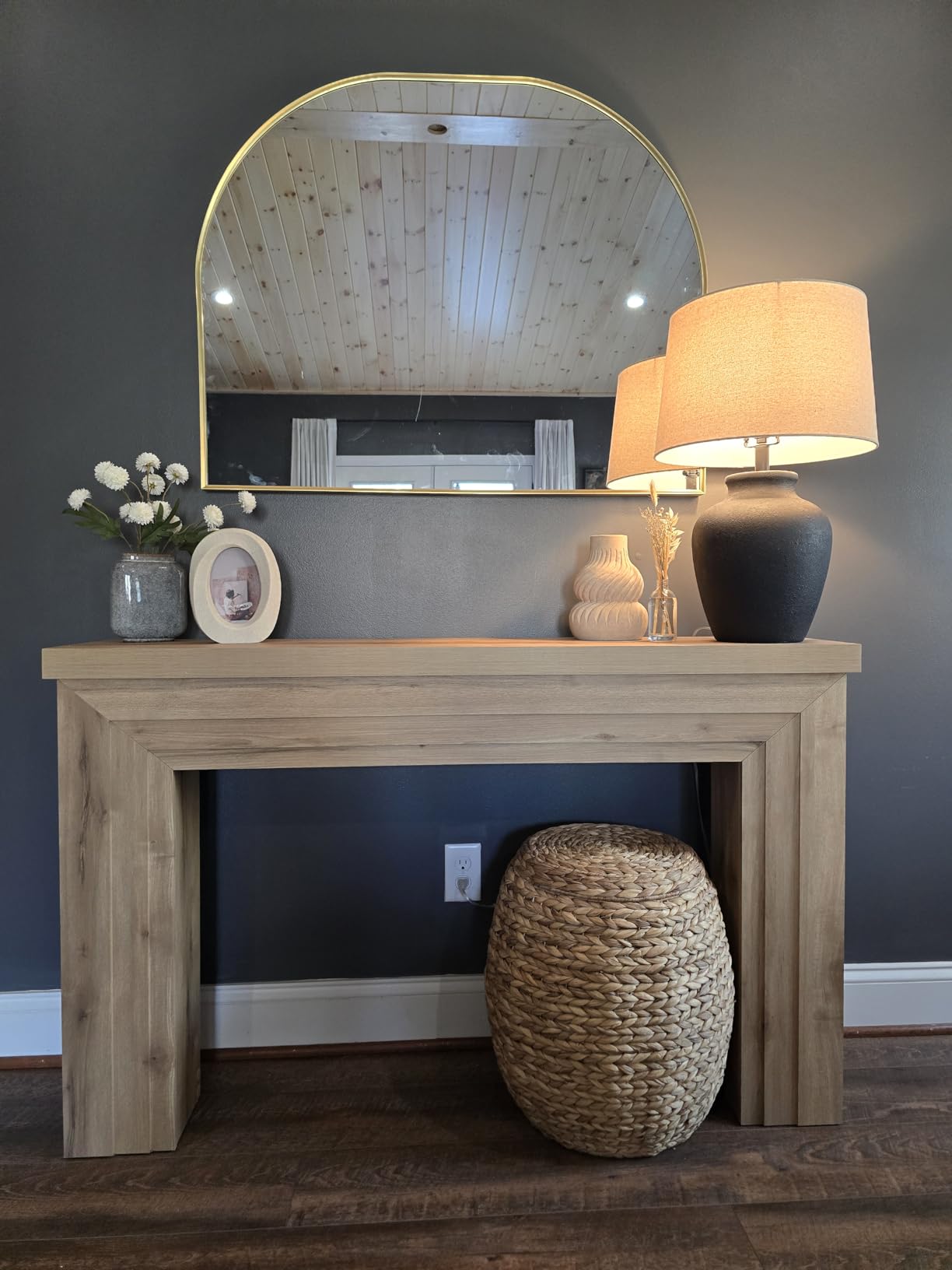 Huuger 54 Inch Entryway Table, Rectangular Console Table for Living Room | Farmhouse Sofa Table Behind the Couch, Long for Entrance, Hallway, Foyer, Rustic Brown customer photo 1