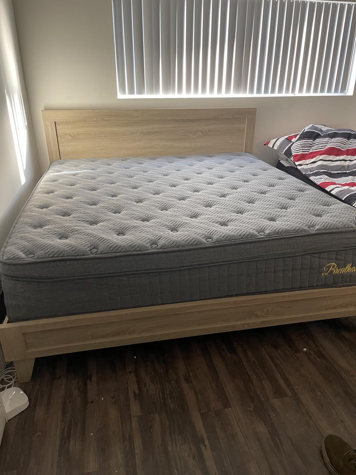 inight Queen Mattress, 12 Inch Medium Firm Hybrid Memory Foam Bed in a Box | Medium-firm hybrid; memory foam eases pressure; 630 pocket coils isolate motion; breathable build sleeps cool for couples customer photo 1