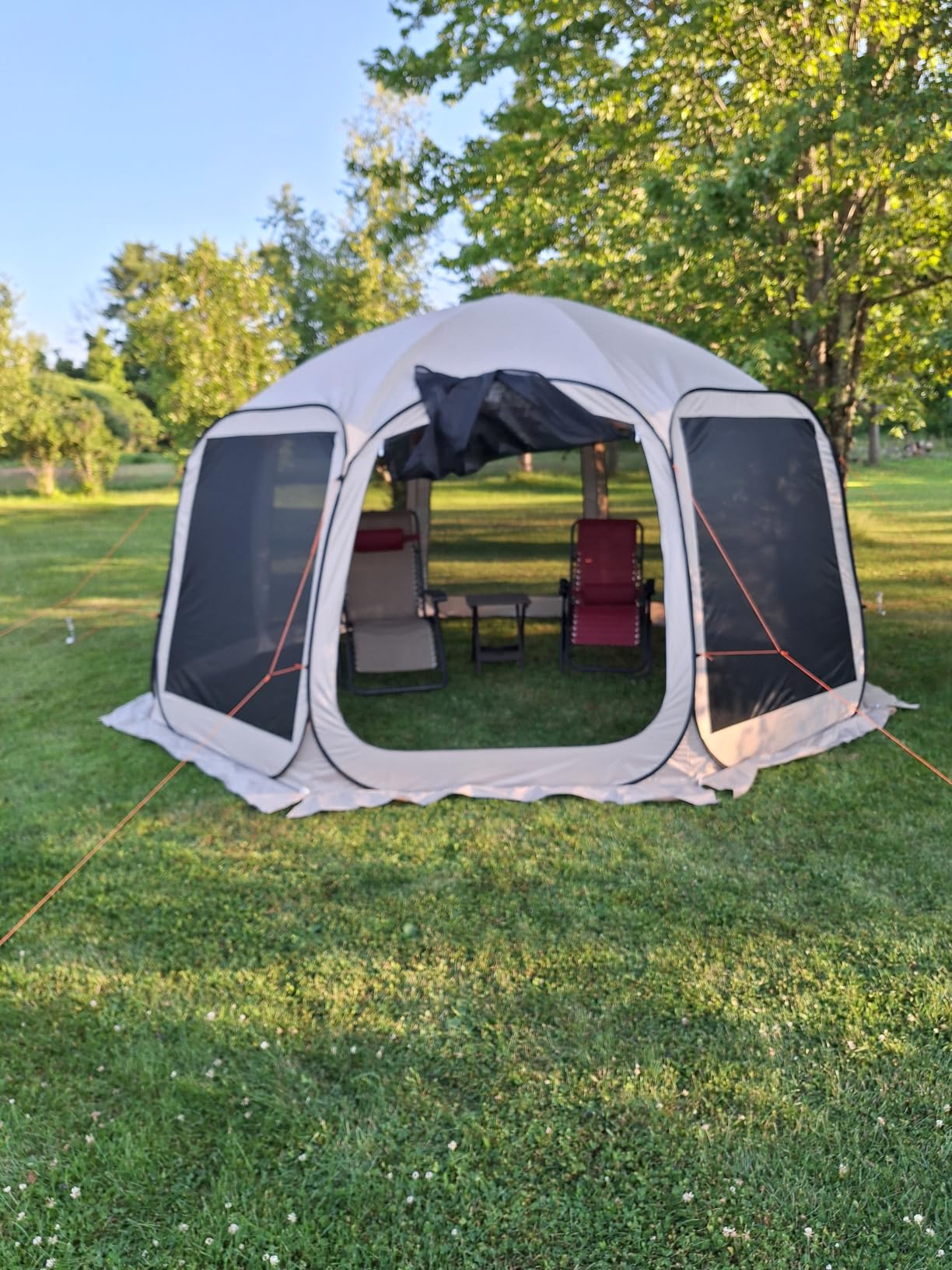 VEVOR Pop up Screen House Tent, 10 x 9.2 ft, 4-8 Person Screen Gazebo, Portable Screened in Canopy with Carry Bag, Netting Sides, Ground Stakes, for Garden, Patio, Backyard, Outdoor Activities, Beige customer photo 1