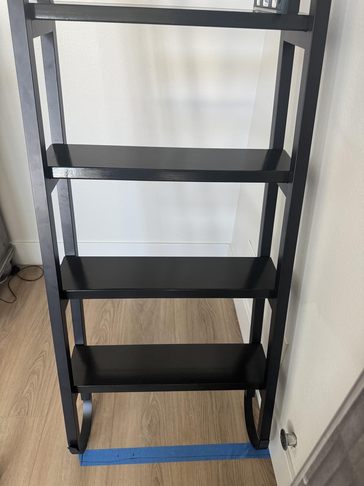9.35FT Industrial Style Loft Ladder, 7 Steps with Black Steel Handrails & Solid Wood Steps, 450lbs Capacity, Fits 7.2-8FT Installation Height, for Attic, Kitchen, Warehouse, Bookshelf& Outdoor customer photo 1