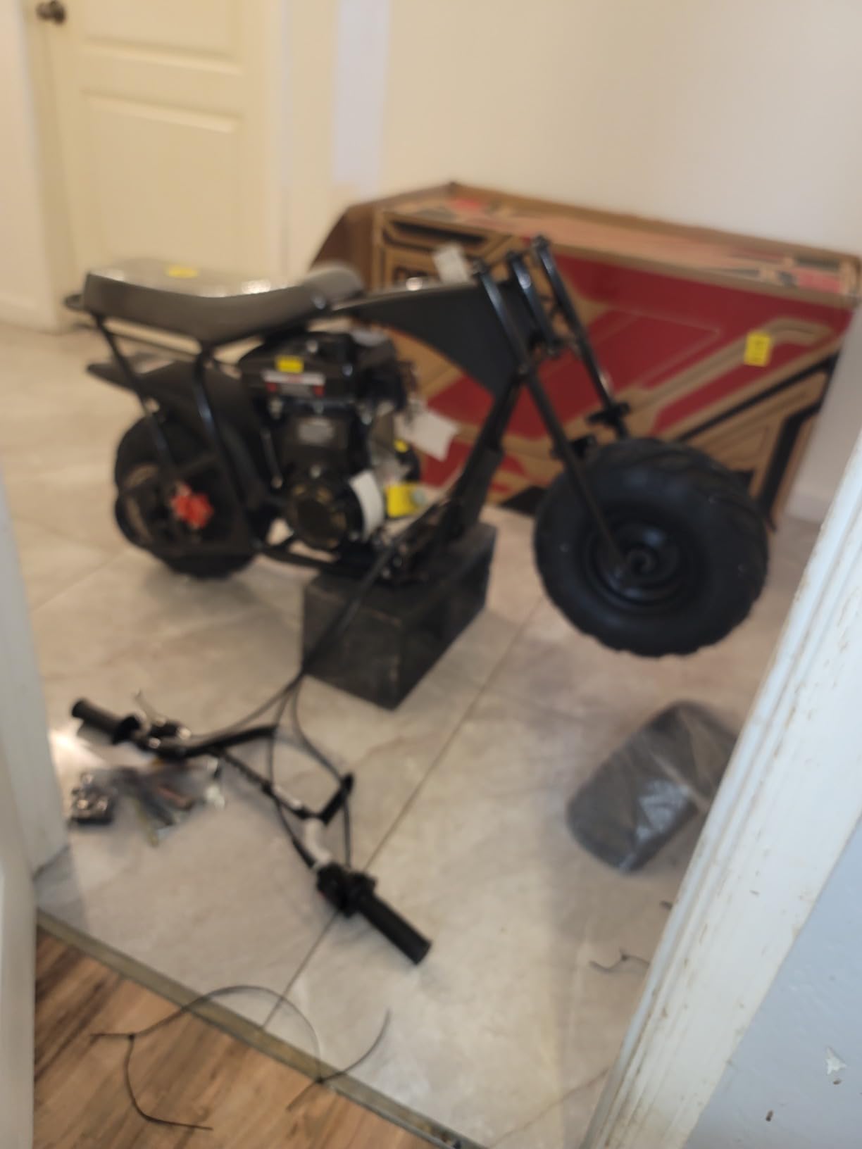 BRM100 Mini Dirt Pit Bike 105cc 4-Stroke Off Road for Teens Adults 220 LBS | 3.5HP EPA-Approved Engine, Up To 30 Mph, Rear Disc Brake, 145/70-6 Knobby Fat Tires, Pull-Start, 90% Assembled, Red, Plus customer photo 1