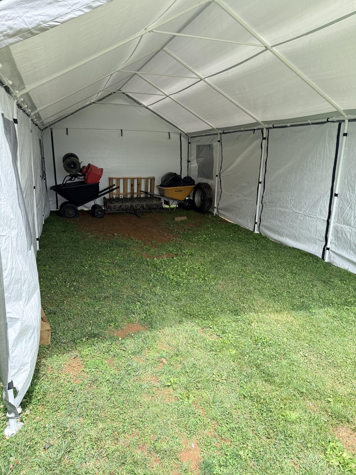 13x25 Heavy Duty Carport Canopy, Portable Garage with Mesh Windows | Enclosed 2 Car Carport with Side Doors, Drive Through Zipper Doors, Roll Up Windows, Portable Car Shelter, Solar LED Lights customer photo 1