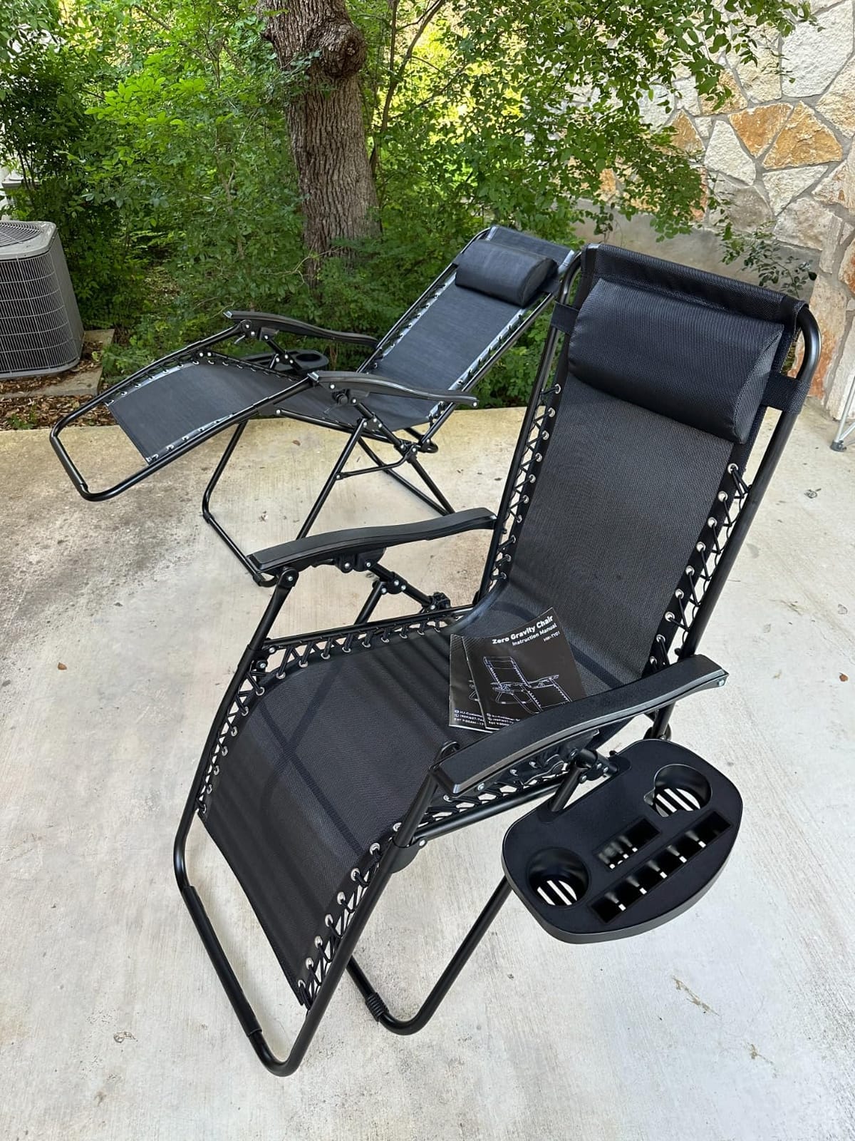 NEWBULIG Zero Gravity Chairs Set of 2, Lounge Chair Folding Portable Adjustable Camping Reclining Chairs with Adjustable Pillow, Mesh Back, Cup Holder Trays Lawn Patio Chair for Pool Beach customer photo 2