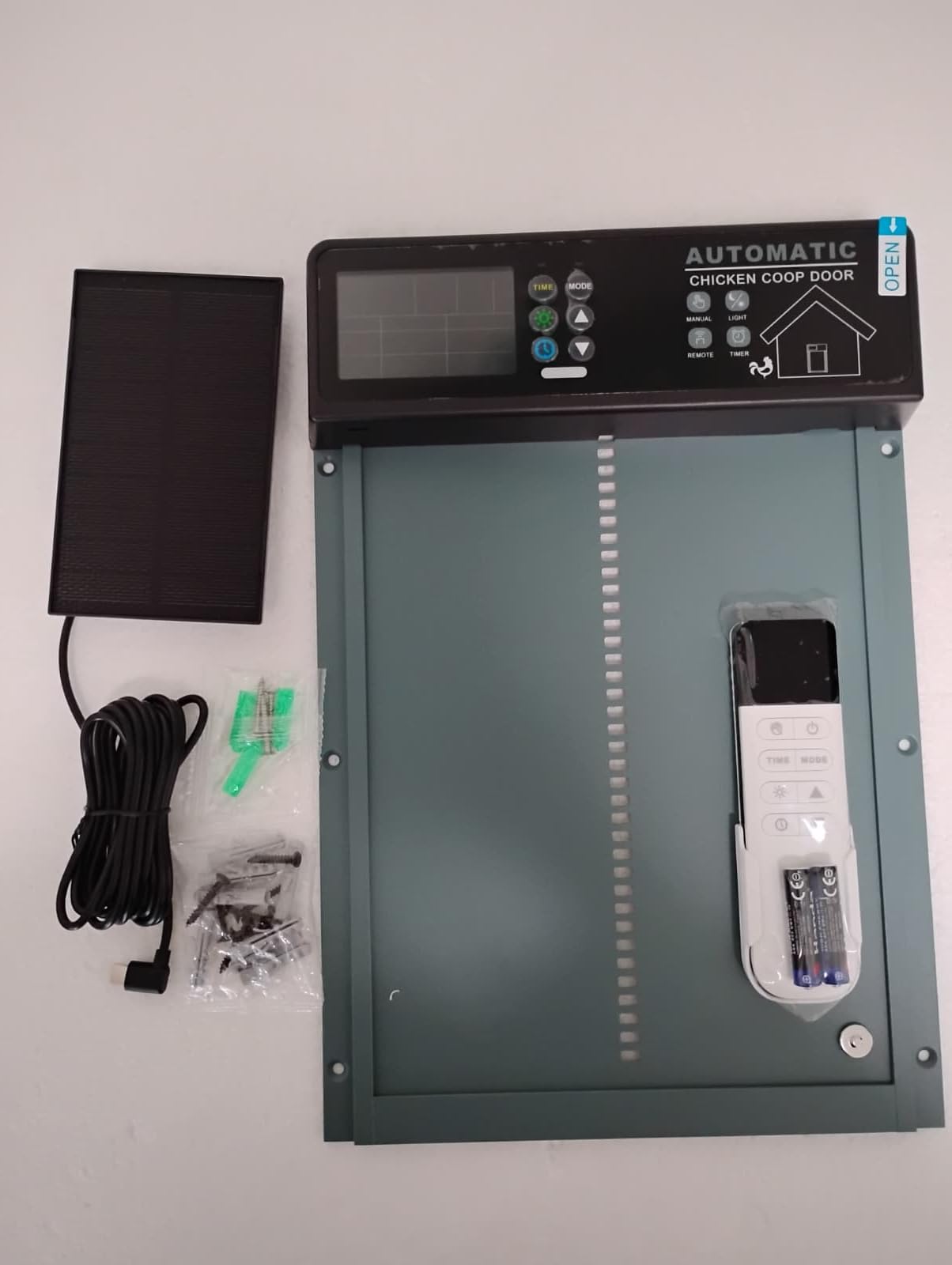 Solar Automatic Chicken Coop Door Programmable Remote 6 Modes Light Blue | Aluminum Auto Chicken Door, Pressure-Activated Anti-Pinch, Color LCD Display, All-Weather Operation customer photo 2