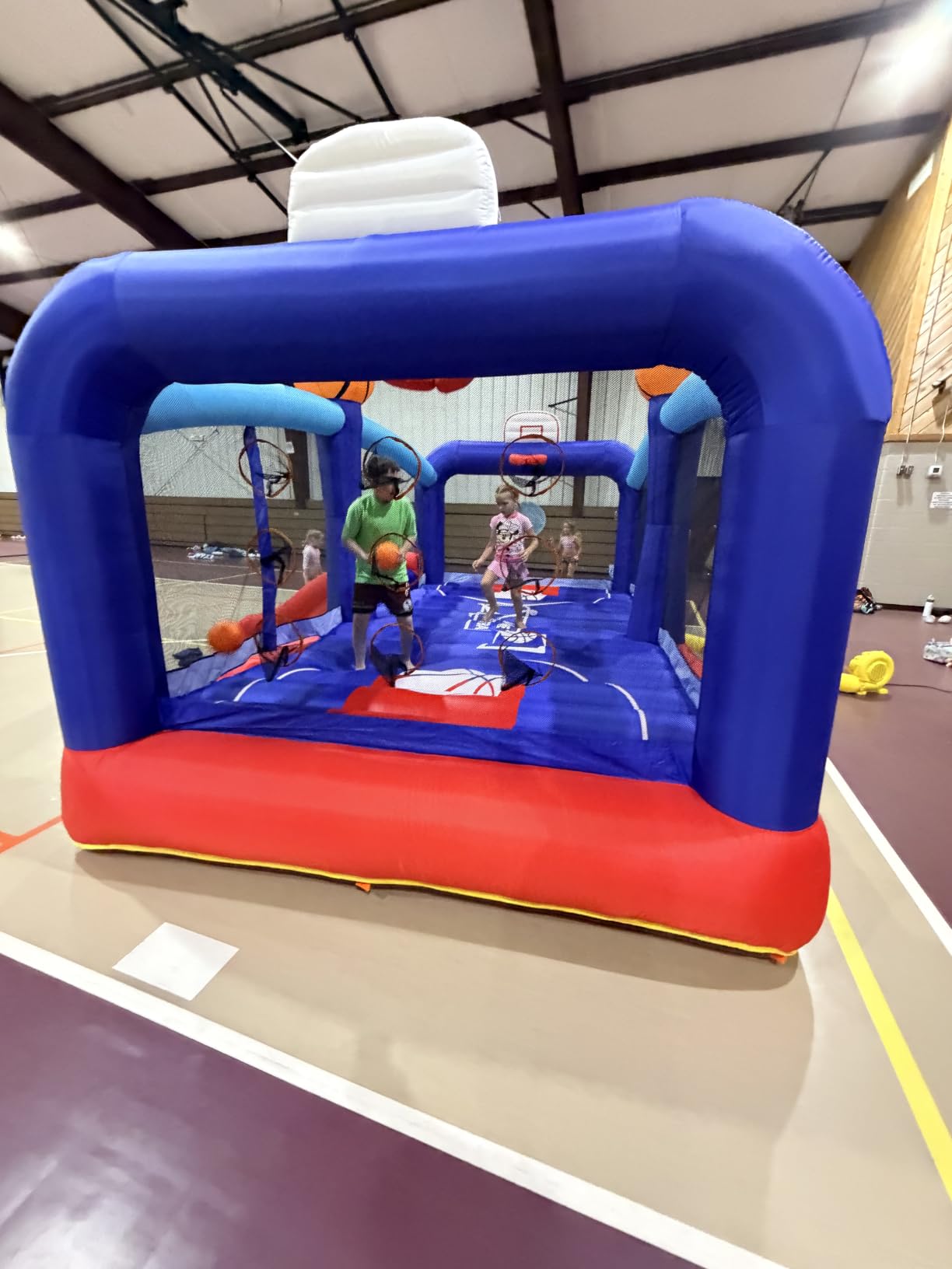 Bounce House for Big Kids Ages 8-12, Extra Large 16FT Inflatable Castle - Rainbow Bouncy House with Slide, Obstacle Play Area & Dual Hoops for Outdoor Backyard, Teen Birthday Party, 680W GFCI Blower customer photo 2