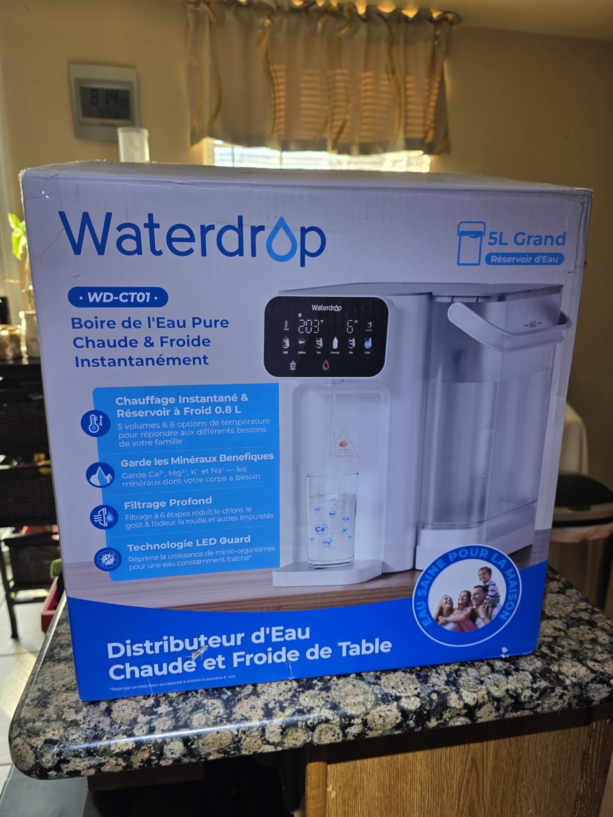 Waterdrop CT01 Countertop Water Filter System, Hot and Cold Water Dispenser | 6-Stage Filtration, 5 Temperature, Instant Hot and Cold Water, Touchscreen Control, No Plumbing Required customer photo 1