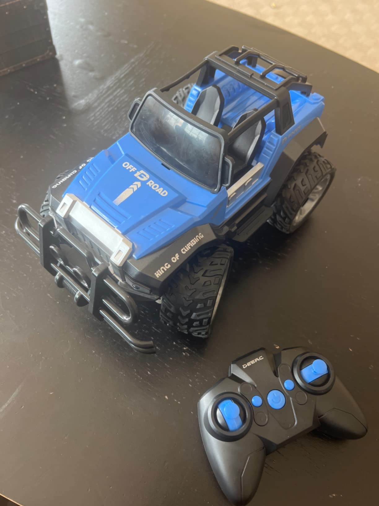 DEERC DE125 1:14 RC Car for Kids,4WD Remote Control Off-Road Monster Truck | RC Rock Crawler with Mist Spray,Metal Shell, LED Lights, 2.4GHz All-Terrain Car, 2 Batteries, Gifts for Beginners and boys customer photo 1